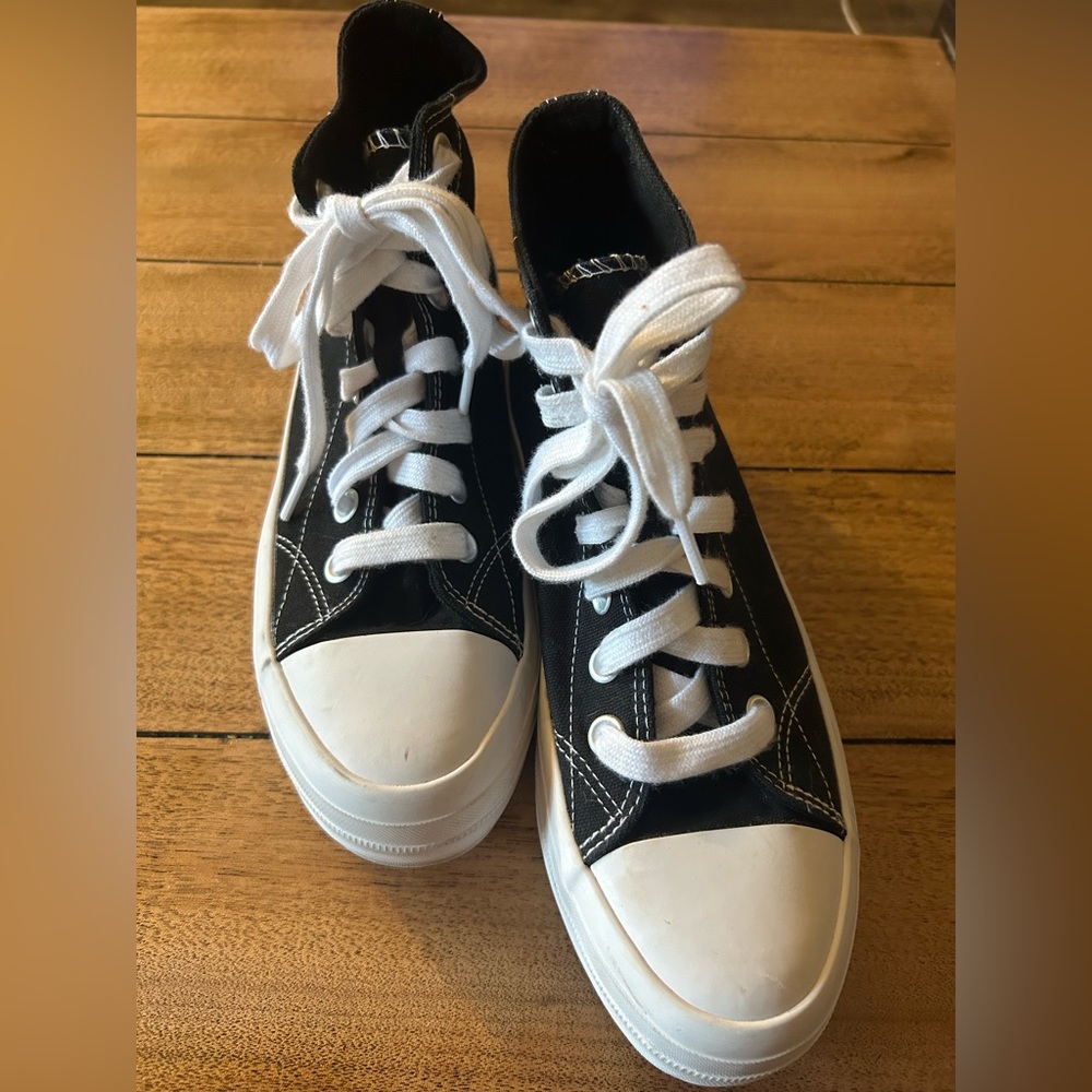No Boundaries Black and White High-Top Sneakers
